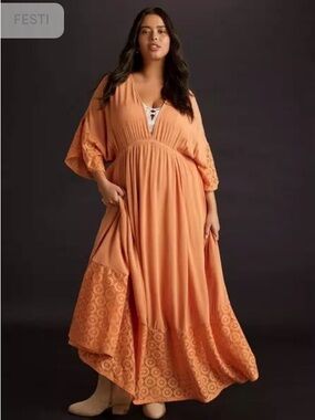 Torrid FESTI Boho Maxi Dress with Lace Trim